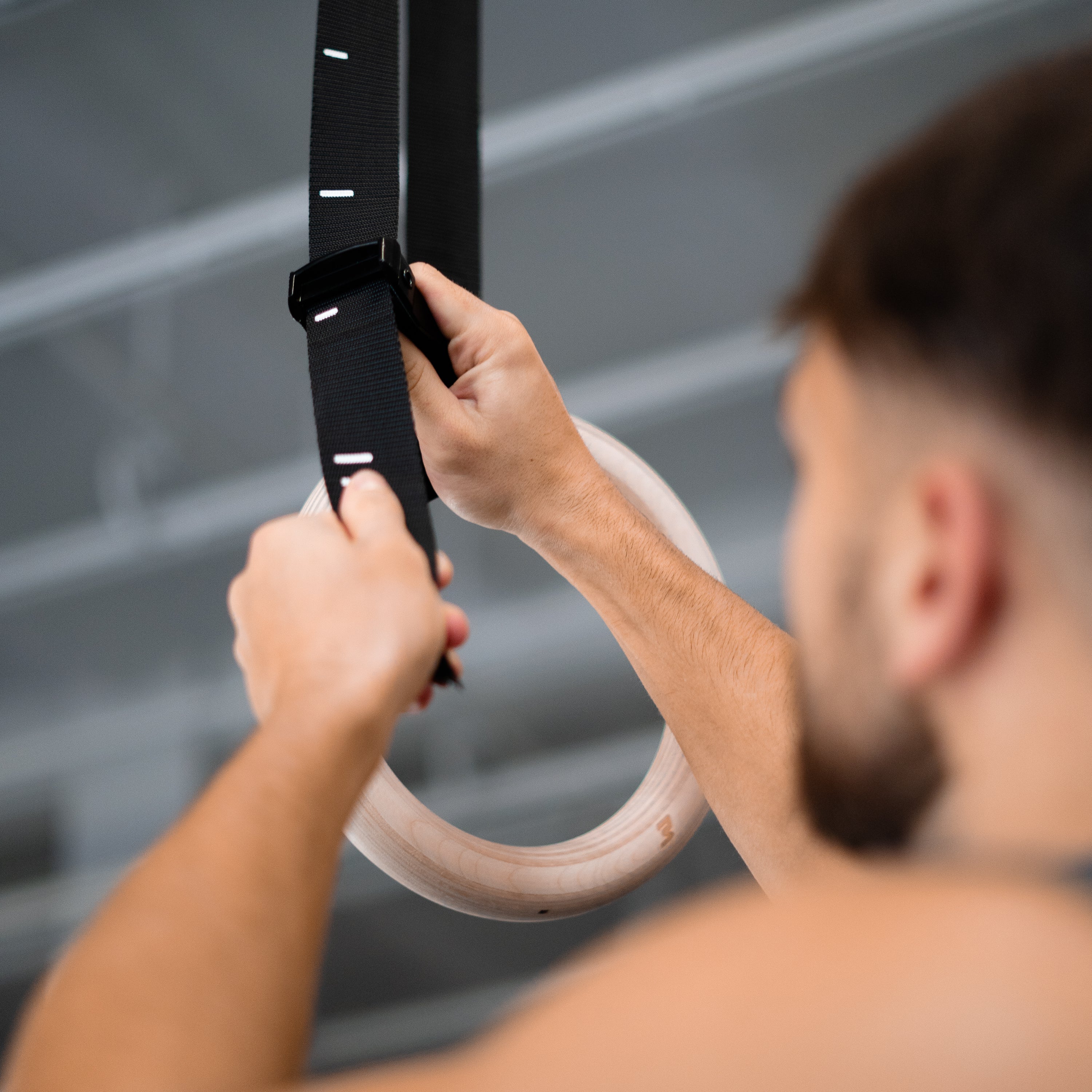 bmotion Turnring Gurt-Befestigung Detail - Justierung für Calisthenics Training