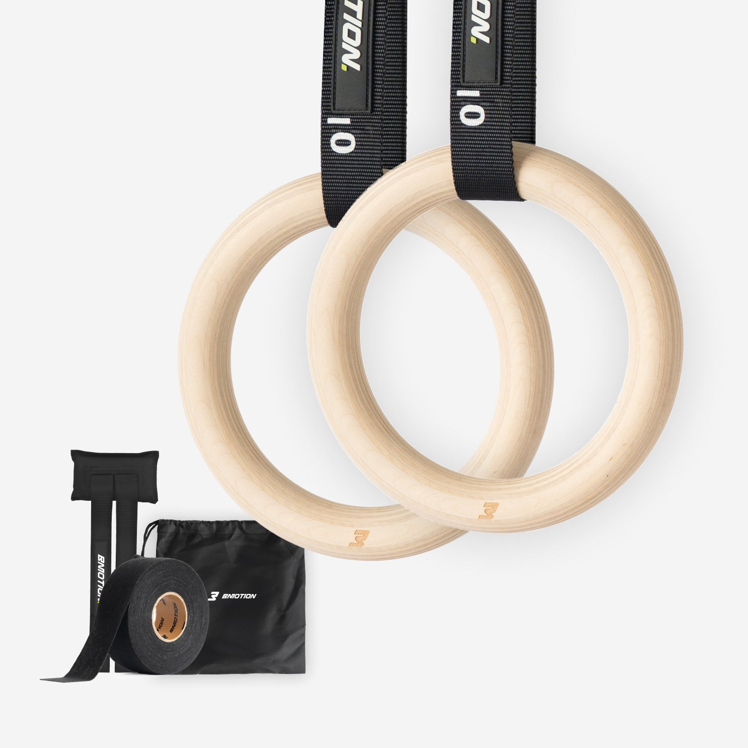 bmotion Turnringe Set - Gymnastics Rings mit Türanker, Tasche und Grip Tape für Calisthenics Bodyweight Training