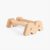 Bmotion Wood Parallettes Long aus hellem Buchenholz mit 40 cm Griffen, freigestellt